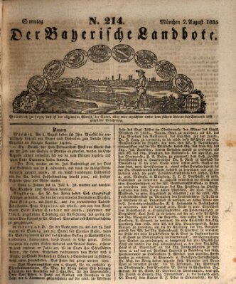 Der Bayerische Landbote Sonntag 2. August 1835