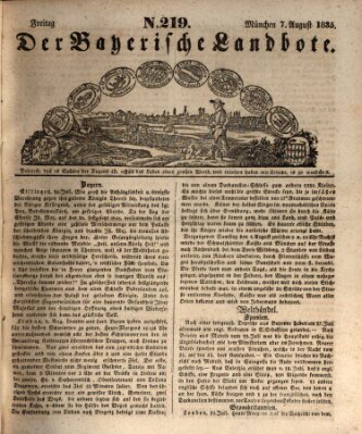 Der Bayerische Landbote Freitag 7. August 1835