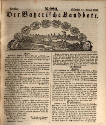 Der Bayerische Landbote Dienstag 11. August 1835