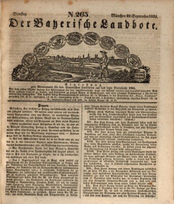 Der Bayerische Landbote Dienstag 22. September 1835