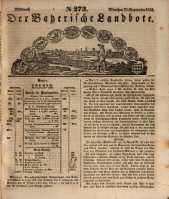 Der Bayerische Landbote Mittwoch 30. September 1835