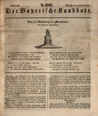 Der Bayerische Landbote Mittwoch 14. Oktober 1835