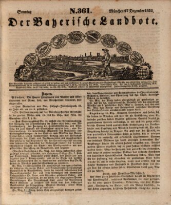 Der Bayerische Landbote Sonntag 27. Dezember 1835