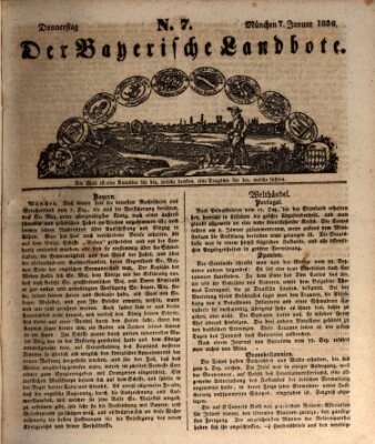 Der Bayerische Landbote Donnerstag 7. Januar 1836