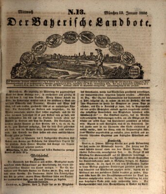 Der Bayerische Landbote Mittwoch 13. Januar 1836