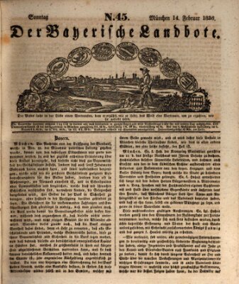 Der Bayerische Landbote Sonntag 14. Februar 1836