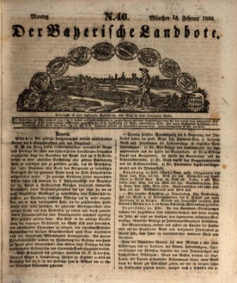 Der Bayerische Landbote Montag 15. Februar 1836