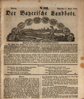 Der Bayerische Landbote Freitag 1. April 1836