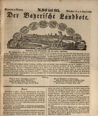 Der Bayerische Landbote Sonntag 3. April 1836