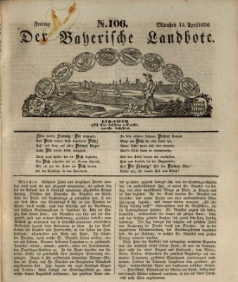 Der Bayerische Landbote Freitag 15. April 1836