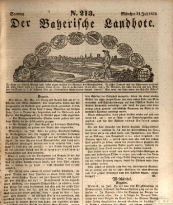 Der Bayerische Landbote Sonntag 31. Juli 1836