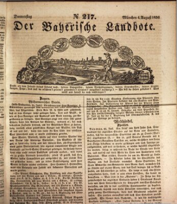 Der Bayerische Landbote Donnerstag 4. August 1836