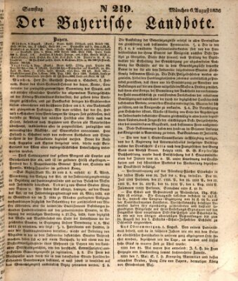 Der Bayerische Landbote Samstag 6. August 1836