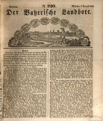 Der Bayerische Landbote Sonntag 7. August 1836