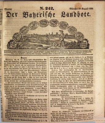 Der Bayerische Landbote Montag 29. August 1836