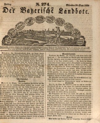 Der Bayerische Landbote Freitag 30. September 1836