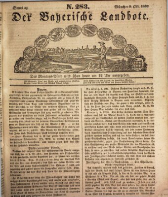 Der Bayerische Landbote Sonntag 9. Oktober 1836