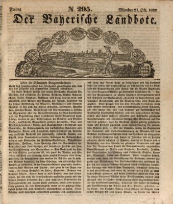 Der Bayerische Landbote Freitag 21. Oktober 1836