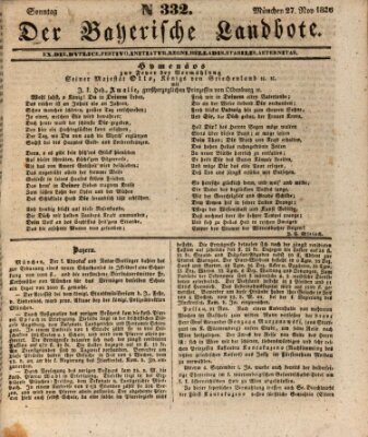 Der Bayerische Landbote Sonntag 27. November 1836