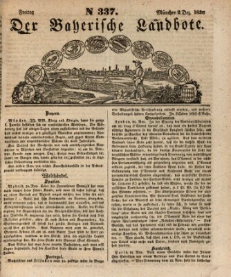 Der Bayerische Landbote Freitag 2. Dezember 1836