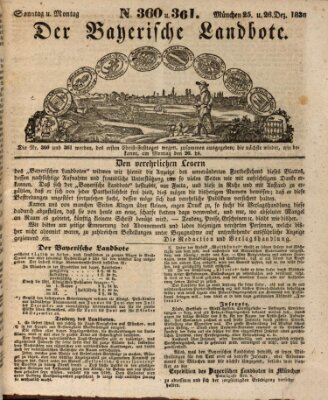 Der Bayerische Landbote Sonntag 25. Dezember 1836