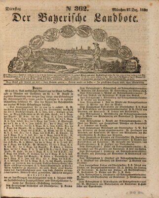 Der Bayerische Landbote Dienstag 27. Dezember 1836
