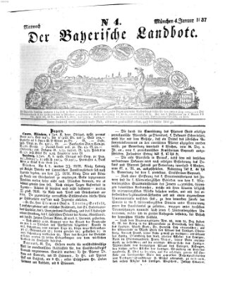 Der Bayerische Landbote Mittwoch 4. Januar 1837