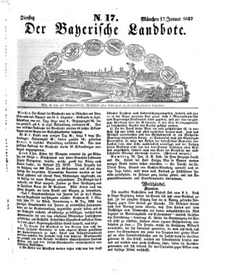 Der Bayerische Landbote Dienstag 17. Januar 1837