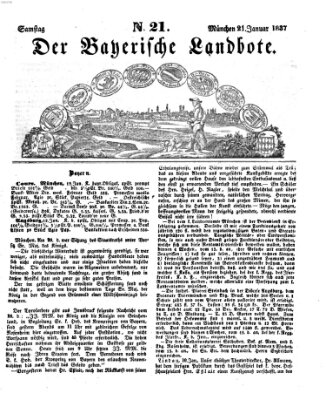 Der Bayerische Landbote Samstag 21. Januar 1837