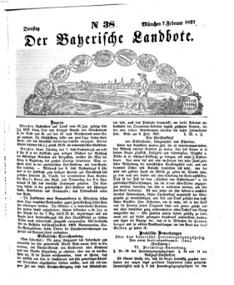 Der Bayerische Landbote Dienstag 7. Februar 1837