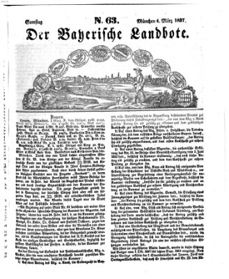 Der Bayerische Landbote Samstag 4. März 1837