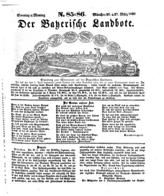 Der Bayerische Landbote Sonntag 26. März 1837