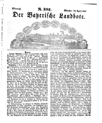 Der Bayerische Landbote Mittwoch 12. April 1837