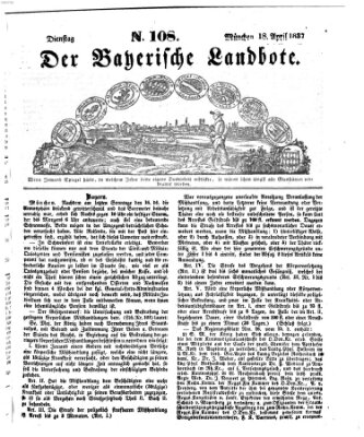 Der Bayerische Landbote Dienstag 18. April 1837