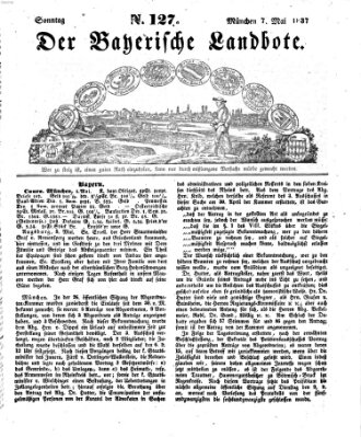 Der Bayerische Landbote Sonntag 7. Mai 1837