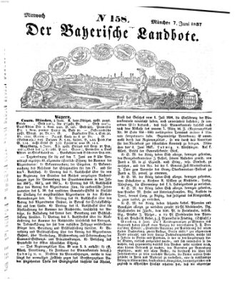 Der Bayerische Landbote Mittwoch 7. Juni 1837