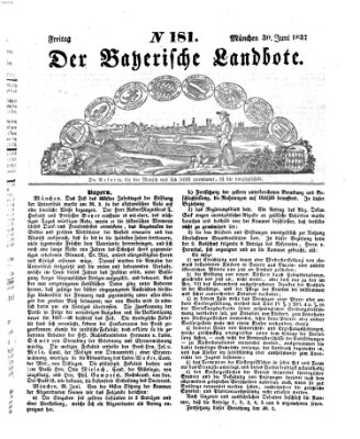 Der Bayerische Landbote Freitag 30. Juni 1837