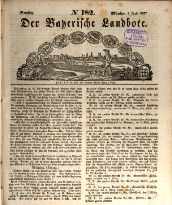 Der Bayerische Landbote Samstag 1. Juli 1837