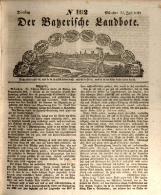 Der Bayerische Landbote Dienstag 11. Juli 1837