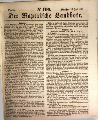 Der Bayerische Landbote Samstag 15. Juli 1837