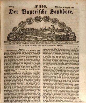 Der Bayerische Landbote Freitag 4. August 1837