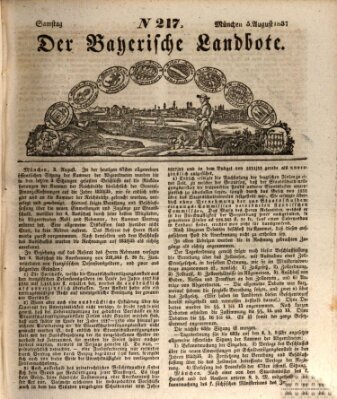 Der Bayerische Landbote Samstag 5. August 1837