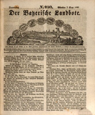 Der Bayerische Landbote Donnerstag 7. September 1837