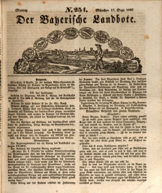 Der Bayerische Landbote Montag 11. September 1837