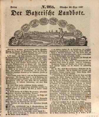 Der Bayerische Landbote Freitag 22. September 1837