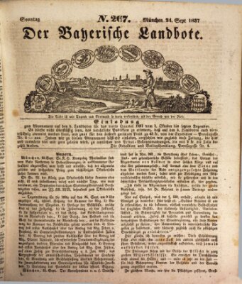 Der Bayerische Landbote Sonntag 24. September 1837