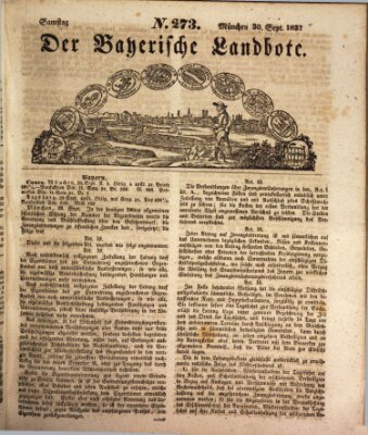 Der Bayerische Landbote Samstag 30. September 1837