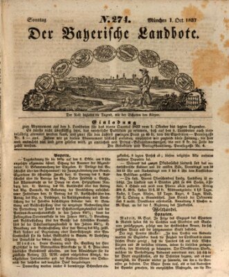 Der Bayerische Landbote Sonntag 1. Oktober 1837