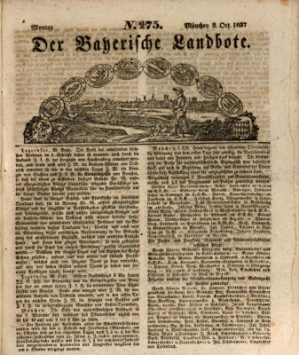 Der Bayerische Landbote Montag 2. Oktober 1837