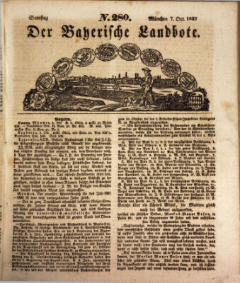 Der Bayerische Landbote Samstag 7. Oktober 1837